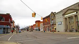 Downtown along Main Street (M-156)