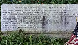 Names of strikers killed in Morewood labor unrest