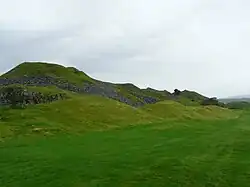 external view of the only remaining room at Morlais castle.