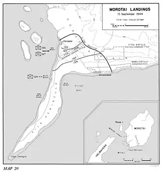 Morotai landings 15 September 1944, just before base construction started