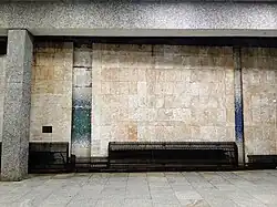 Ceramic mosaics by optical art painter Wojciech Fangor were created on the walls and also on the ceiling.