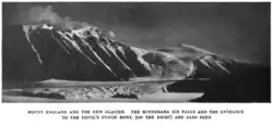 Image showing mount England and the new Glacier. The minnehara ice falls and the entrance to a certain "Devils punch bowl" are seen.