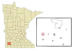 Location in Murray County and the state of Minnesota