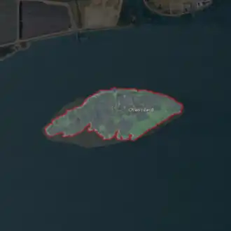Aerial image of an island.