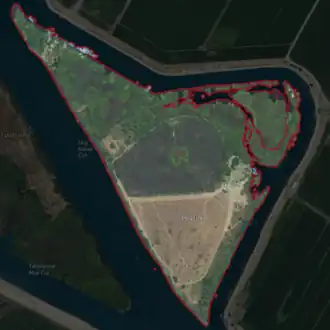 Aerial image of an island.