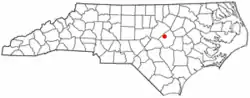 Location of Clayton, North Carolina