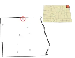 Location of Neche, North Dakota