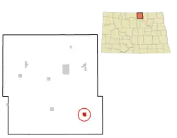 Location of Mylo, North Dakota
