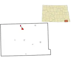 Location of Gwinner, North Dakota
