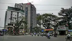 Royal Centre Tower and Hotel Nikko Saigon on Nguyễn Văn Cừ Street, looked from Cộng Hòa roundabout