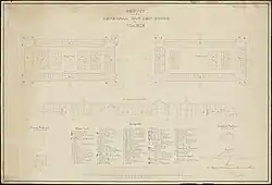 Design sketch of Reduit (inner defences and buildings) of Fort van den Bosch, ca. 1845