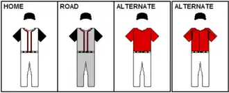 An illustration showing baseball uniforms