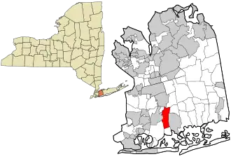 Location in Nassau County and the state of New York