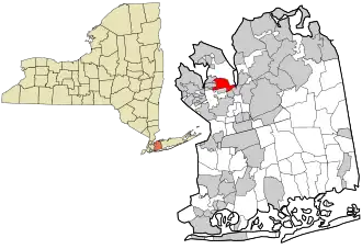 Location in Nassau County and the state of New York