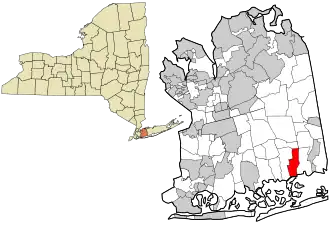Location in Nassau County and the state of New York