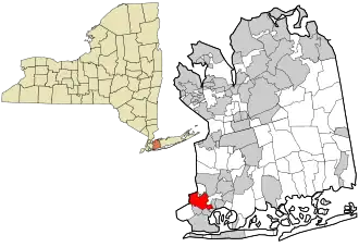 Location in Nassau County and the state of New York