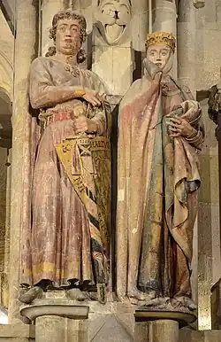 Gothic – Ekkehard and Uta, attributed to the Master of Namburg, 1245–1260, limestone and polychromy, Naumburg Cathedral, Naumburg, Germany[26]