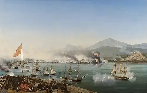 Image 40The Battle of Navarino, in October 1827, marked the effective end of Ottoman rule in Greece. (from History of Greece)