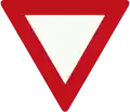 B6: Give Way sign, must give priority to other traffic on the main road ahead