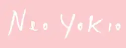 White text spelling "Neo Yokio" on a pink background