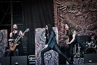 Members of Neonfly onstage