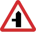 B3: Side road on the left ahead