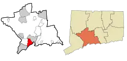 West Haven's location within New Haven County and Connecticut