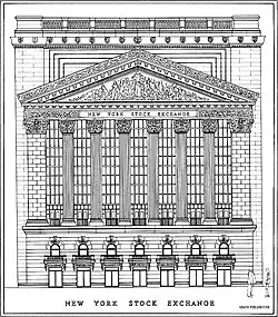 Diagram of the Front elevation of the New York Stock Exchange