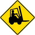 Watch for forklifts and other work vehicles