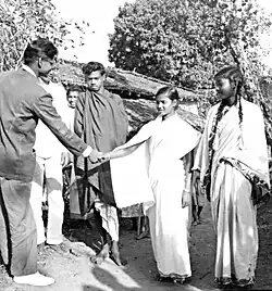 Pastor Sushil Khakha welcomes three newly baptized members into church fellowship in Nareshgarh (1967).
