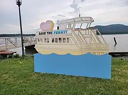 Two dimensional cutout of a ferry