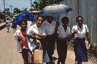 Group of schoolgirls, 1984