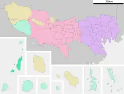 Location of Niijima in Tokyo Metropolis