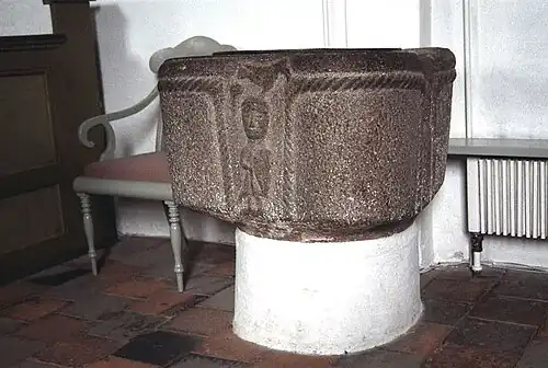 The baptismal font