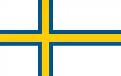 Unofficial flag of Norrland, the northernmost land of Sweden