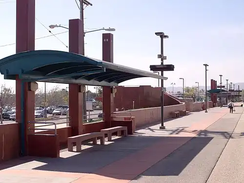 The platform at Northridge station