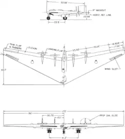 3-view drawing of the Northrop YB-35