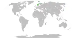 Map indicating locations of Norway and Taiwan
