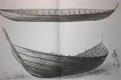 Nydam ship, archeological drawing