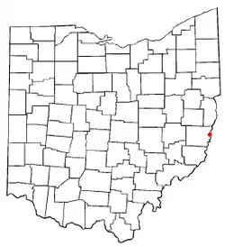 Location of Bellaire, Ohio