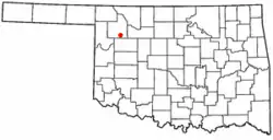 Location of Mutual, Oklahoma