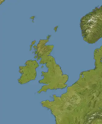 RMS Alcantara (1913) is located in Oceans around British Isles