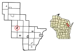Location of Suring in Oconto County, Wisconsin.