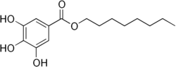 Structural formula of octyl gallate