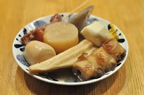 Typical oden ingredients