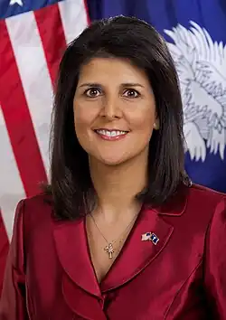 Nikki Haley Governor of South Carolina 2011–2017[63][64][65] Endorsed Marco Rubio, then Ted Cruz