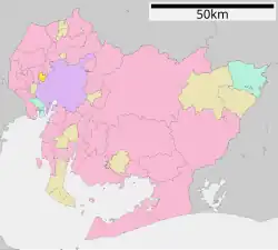 Location of Ōharu in Aichi Prefecture