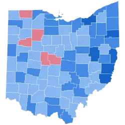Map of election results by county