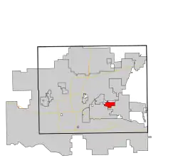 Location in Oklahoma County and the state of Oklahoma.