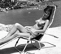 The bikini became a fashionable item in the Western world during the decade